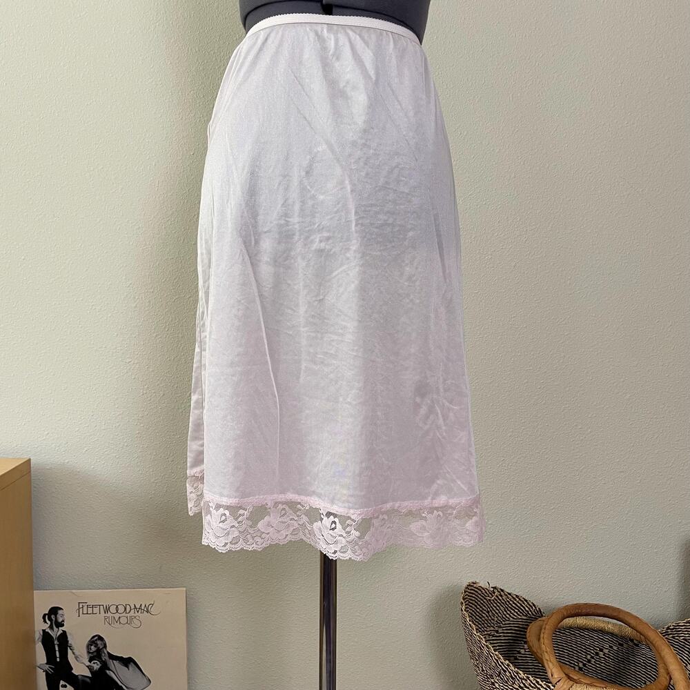Vintage Pastel Pink Slip Skirt Sears Dainty Coquette Cottage Soft Girl | XS-M